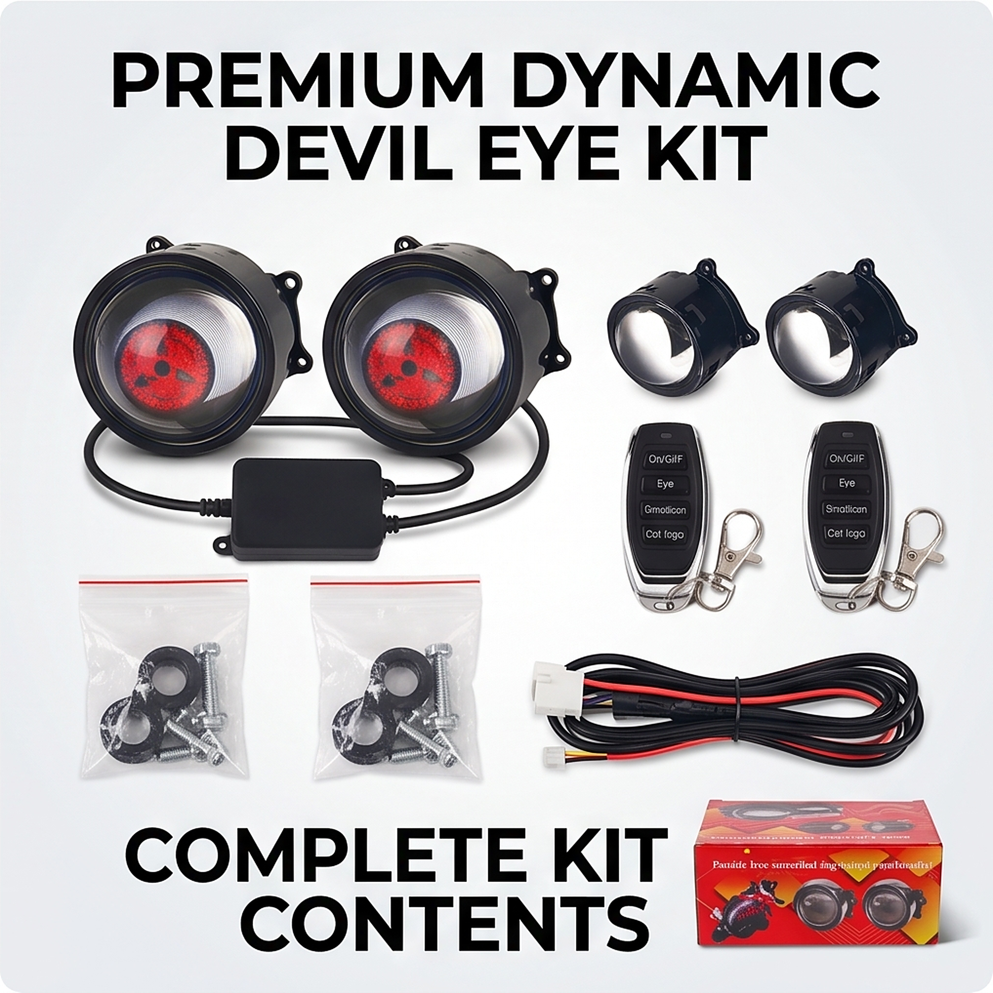 LED Devil Eye Headlight Rings with Remote